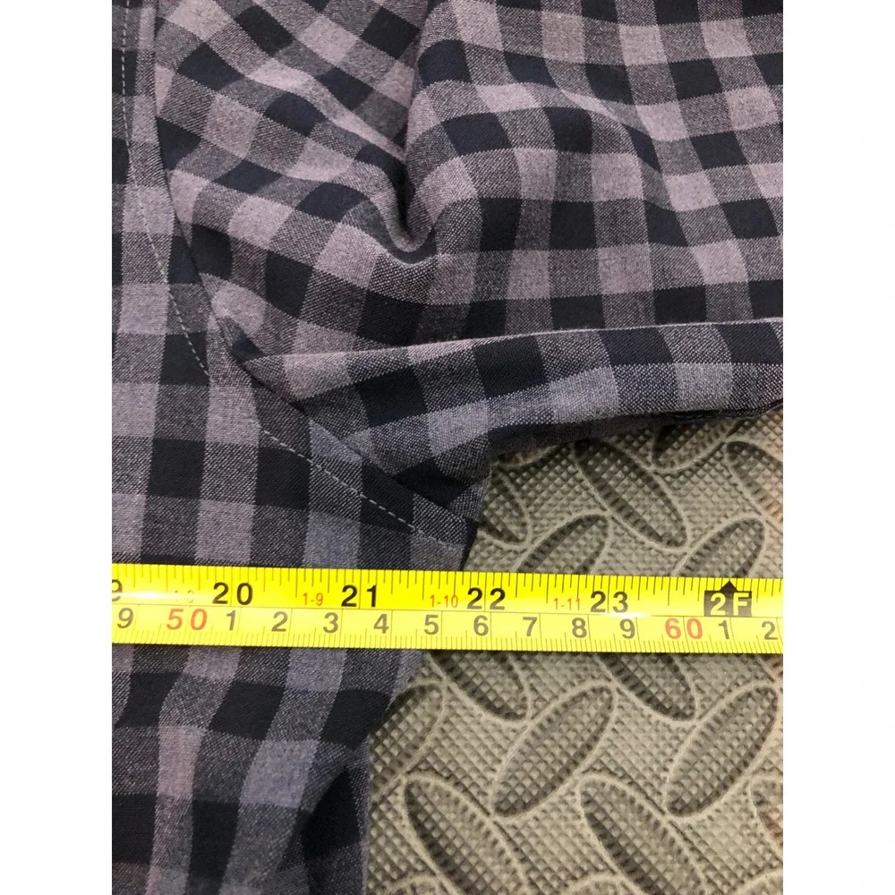 MIZZEN+MAIN  Men's City Flannel‎ Shirt Gingham Check Blue Button Down Classic